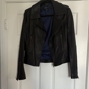 Edgy Black Leather Moto Jacket